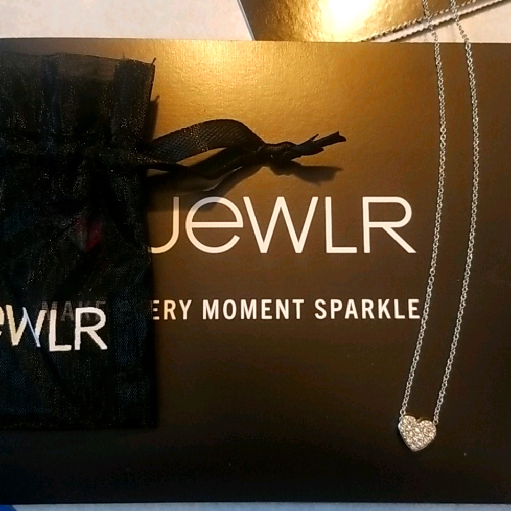 Brand New! Crystal heart necklace with chain.